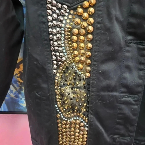 Luxe Moda Women's Studded Denim Jacket New w/Tag - Picture 7 of 9